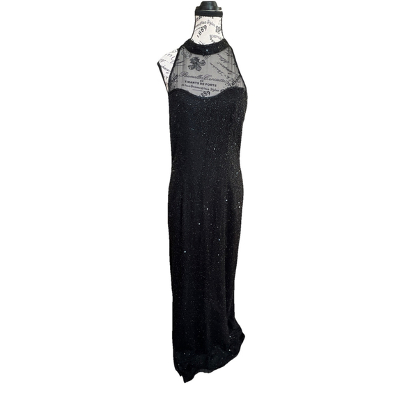Stenay Dresses & Skirts - Stenay Vintage Black Beaded Sparky Silk Gown Maxi Dress sz 12